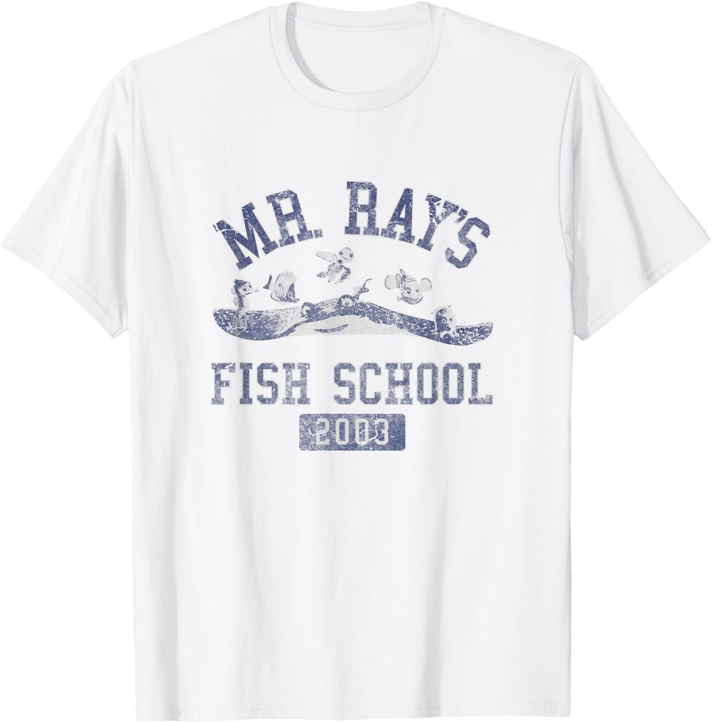 Disney Pixar Finding Nemo Mr. Rays Fish School 2003 Poster T-Shirt - T-Shirt | White