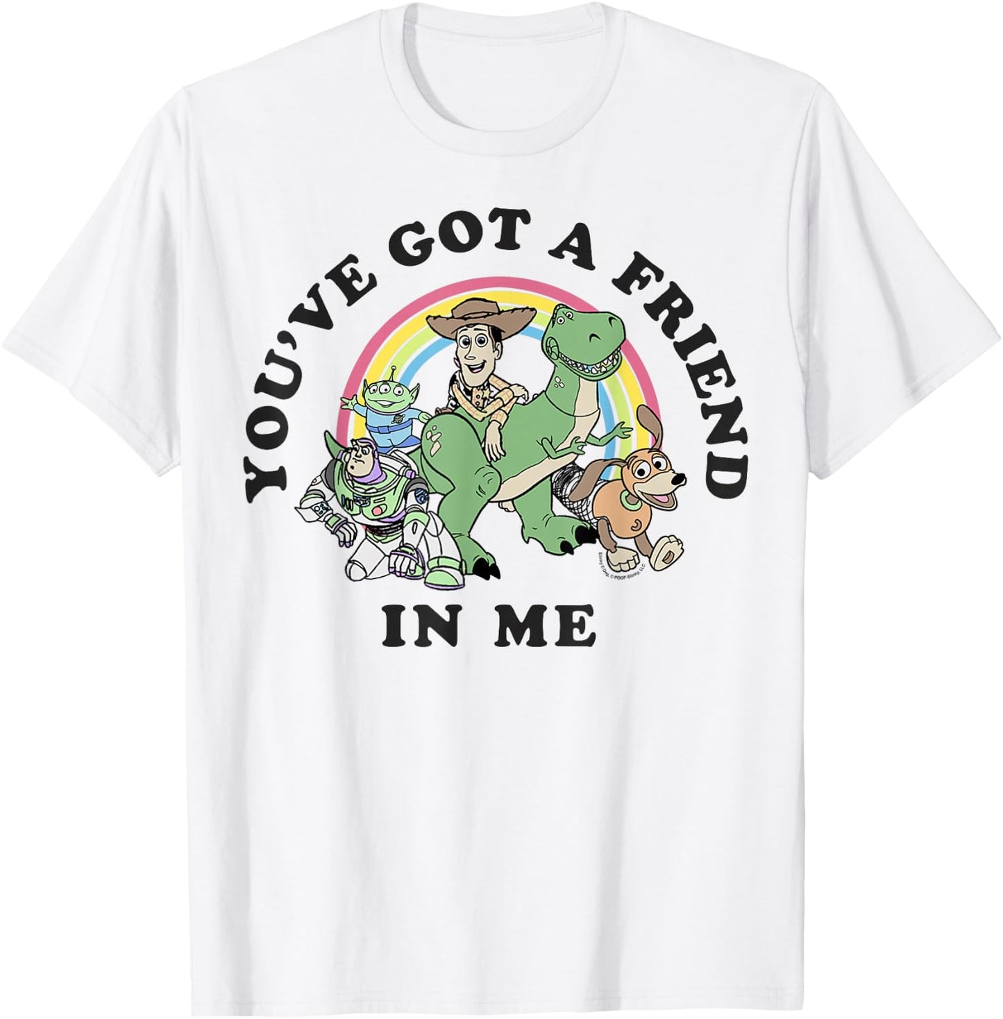 Disney Pixar Rainbow Toy Story You've Got A Friend in Me T-Shirt - T-Shirt | White