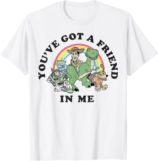 Disney Pixar Rainbow Toy Story You've Got A Friend in Me T-Shirt - T-Shirt | White