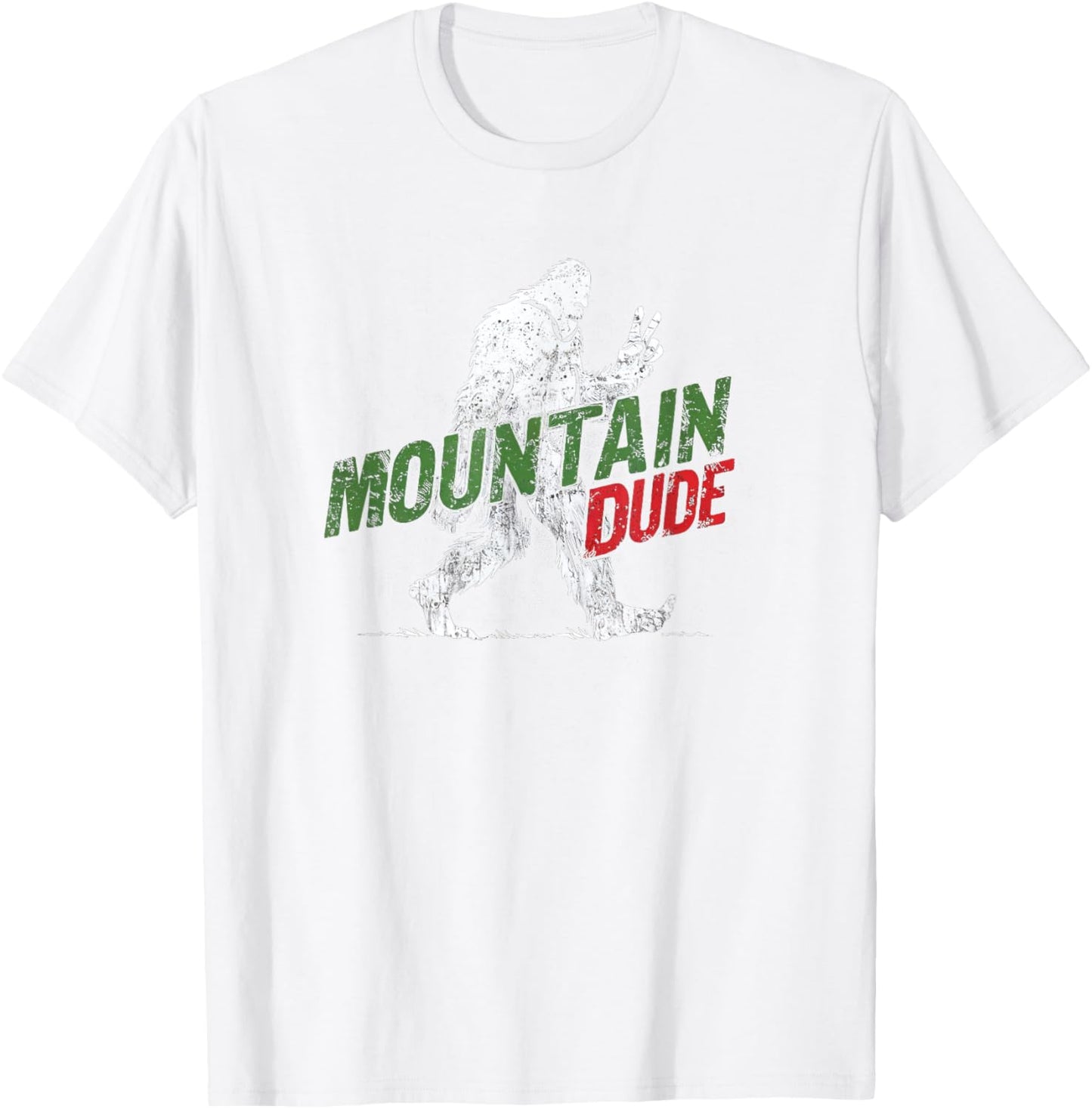 Mountain Dude Funny Bigfoot Sasquatch Rock On Hiking T-Shirt - T-Shirt | White