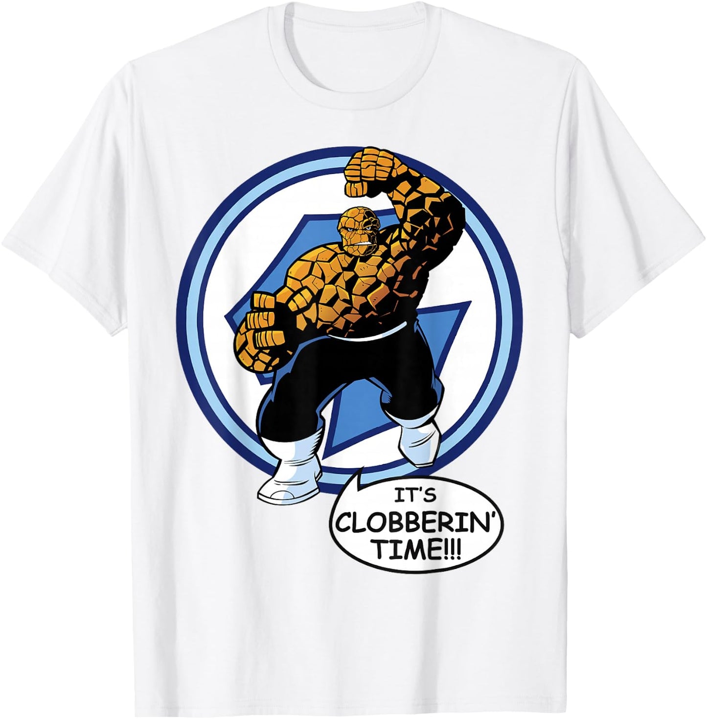 Marvel Fantastic Four The Thing Clobberin' Time Circle T-Shirt - T-Shirt | White