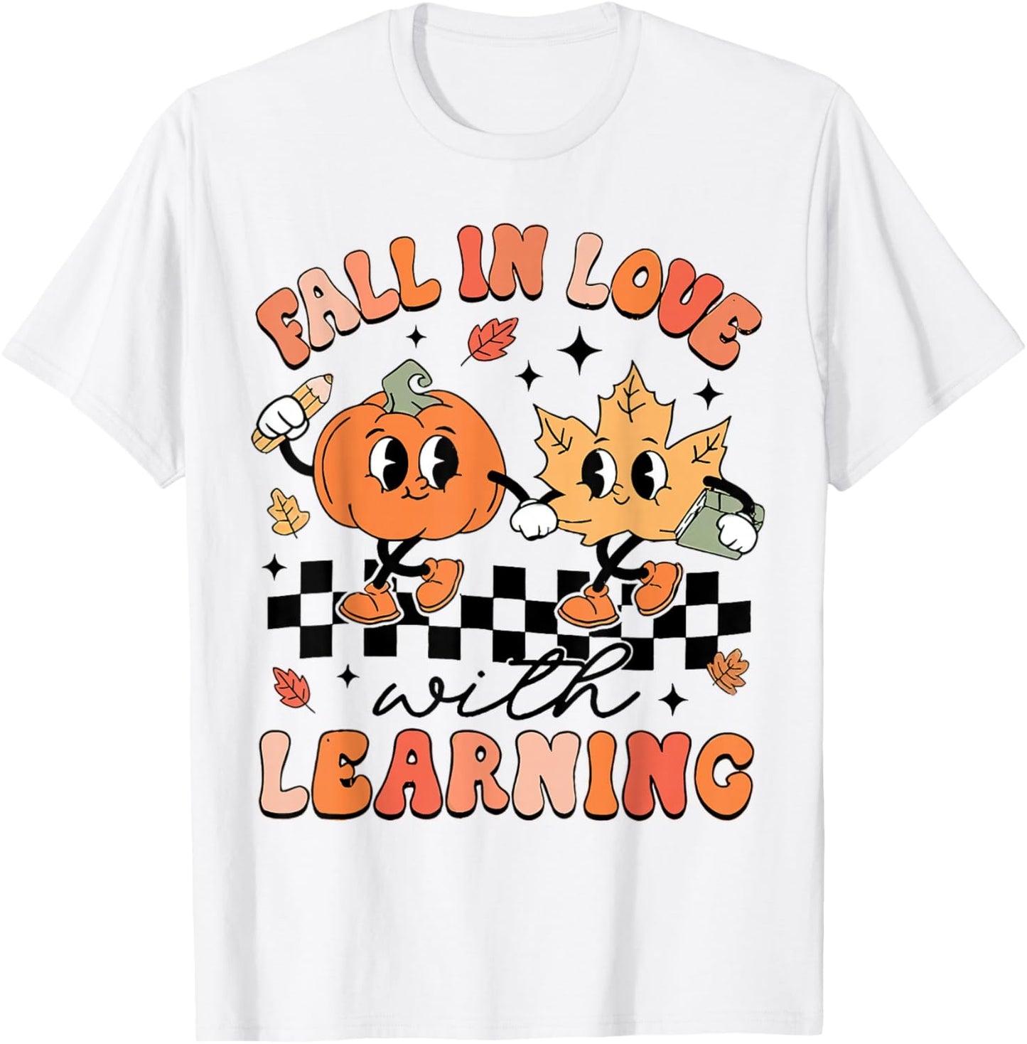 Teacher Halloween Fall In Love With Learning, Trick Or Teach Women T-Shirt - T-Shirt | White