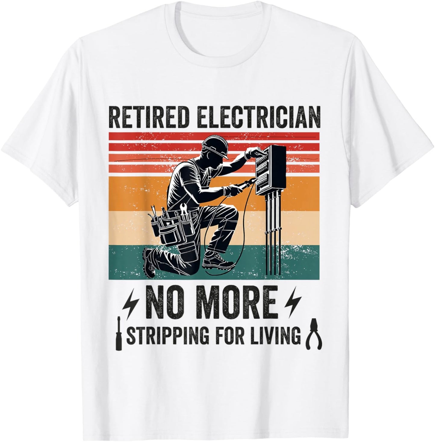 Retired Electrician Retiring Electrical Engineer Retirement T-Shirt - T-Shirt | White