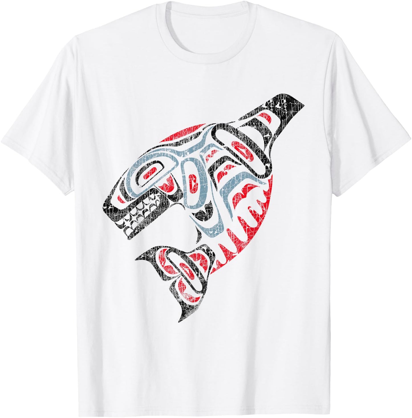 vintage Orca Killer Whale Pacific Northwest Native American T-Shirt - T-Shirt | White