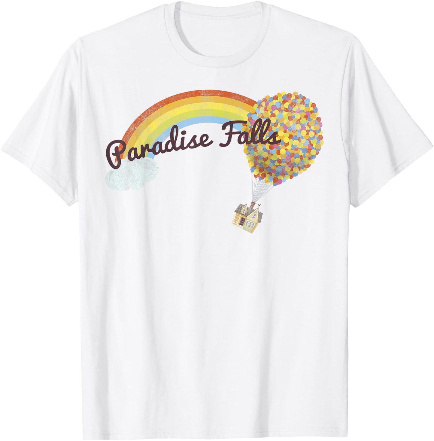 Disney Pixar Up Paradise Falls Rainbow Small T-Shirt - T-Shirt | White