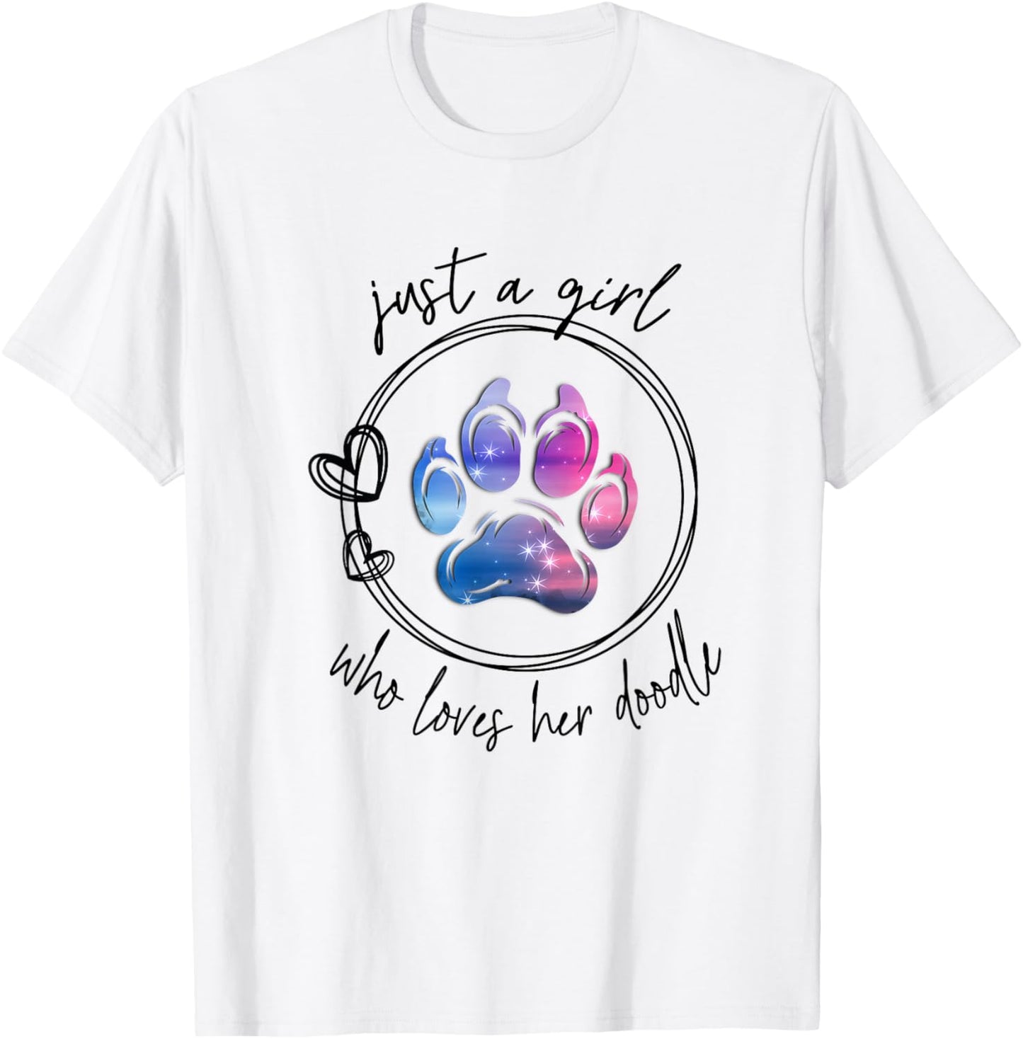 Just a Girl Who Loves Her Doodle Goldendoodle Bernedoodle T-Shirt - T-Shirt | White