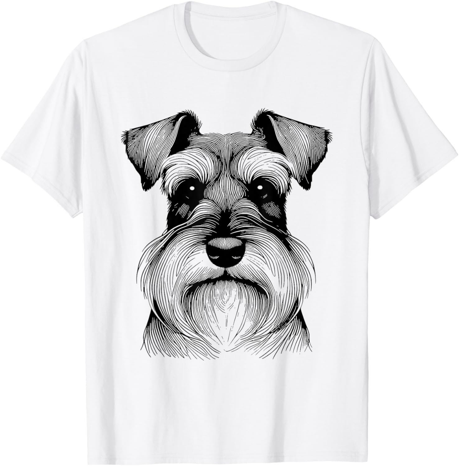 Dog Fingerprint - Miniature Schnauzer Dad Mom T-Shirt - T-Shirt | White
