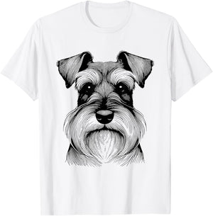 Dog Fingerprint - Miniature Schnauzer Dad Mom T-Shirt - T-Shirt | White