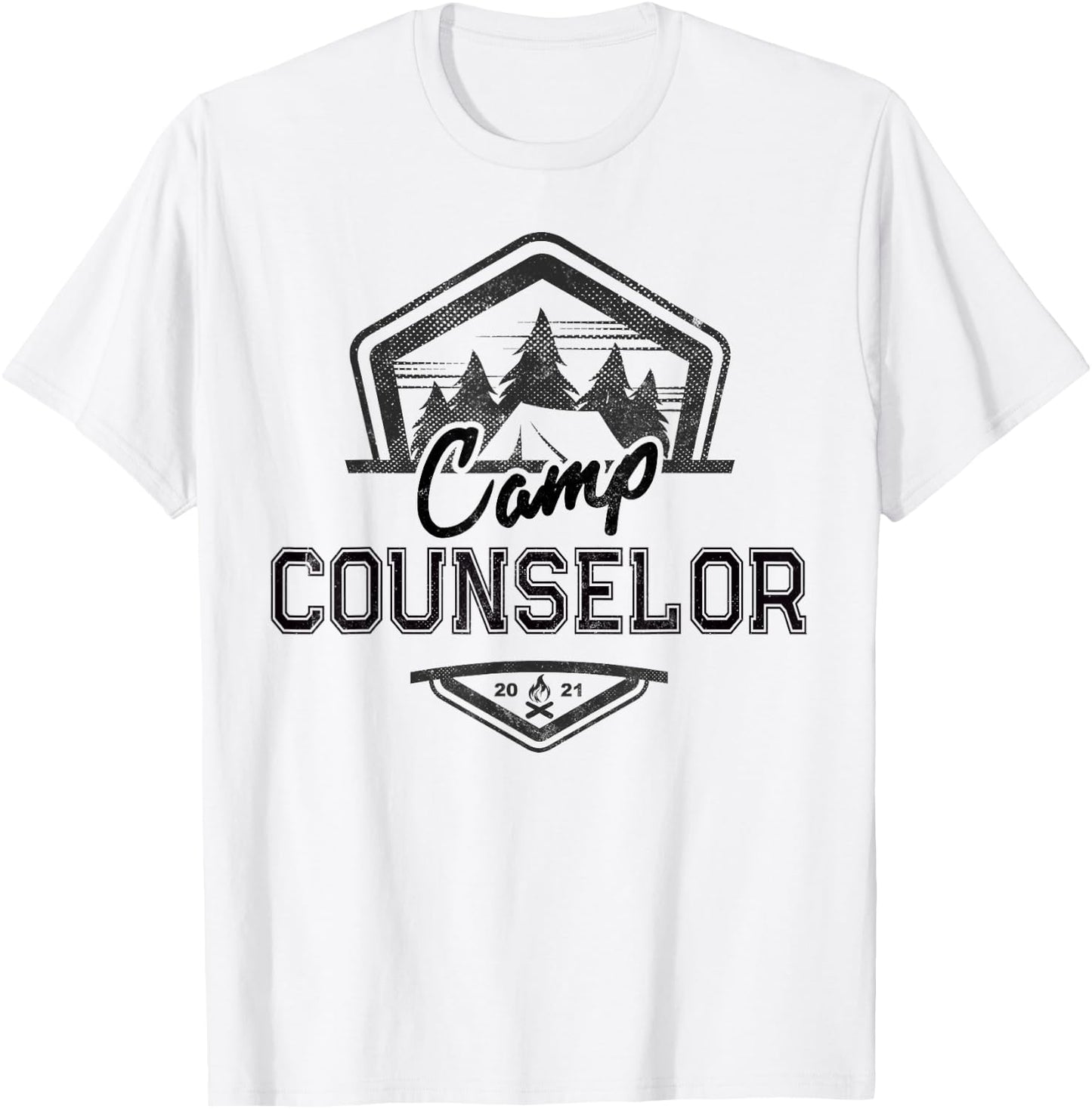 Vintage CAMP COUNSELOR Campground King Crew Teacher Squad Men Women T-Shirt - T-Shirt | White