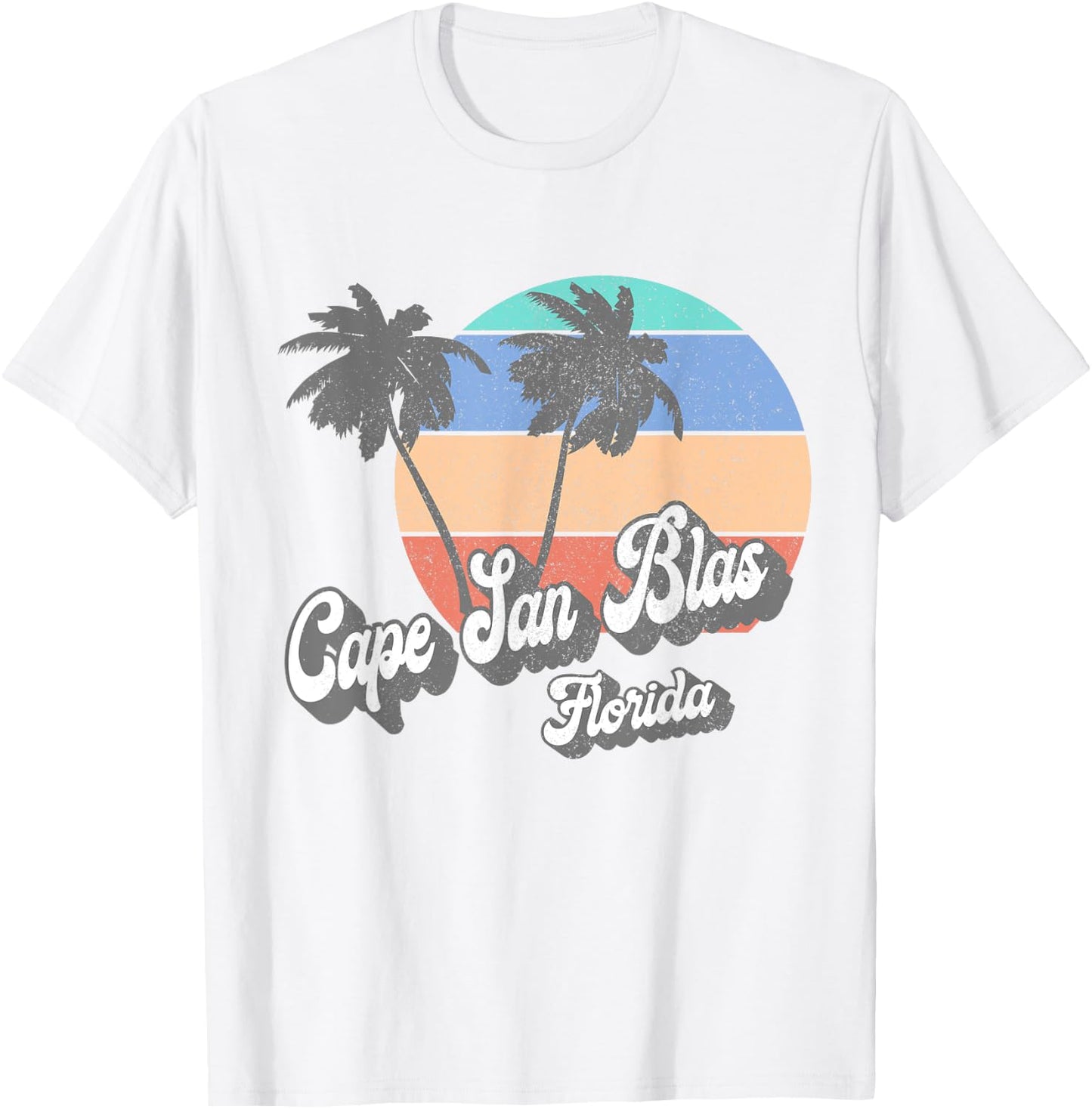 Retro Cape San Blas Florida FL Vintage Beach Surf T-Shirt - T-Shirt | White