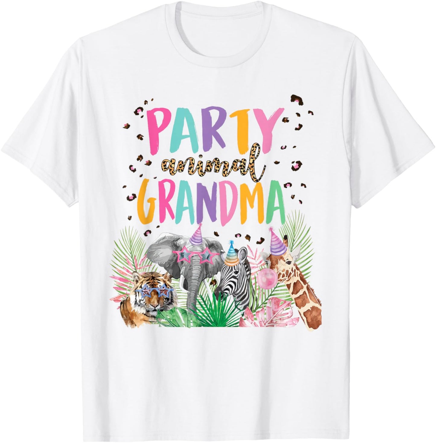 Grandma Of The Birthday Boy Girl Zoo Theme Animal Party T-Shirt - T-Shirt | White