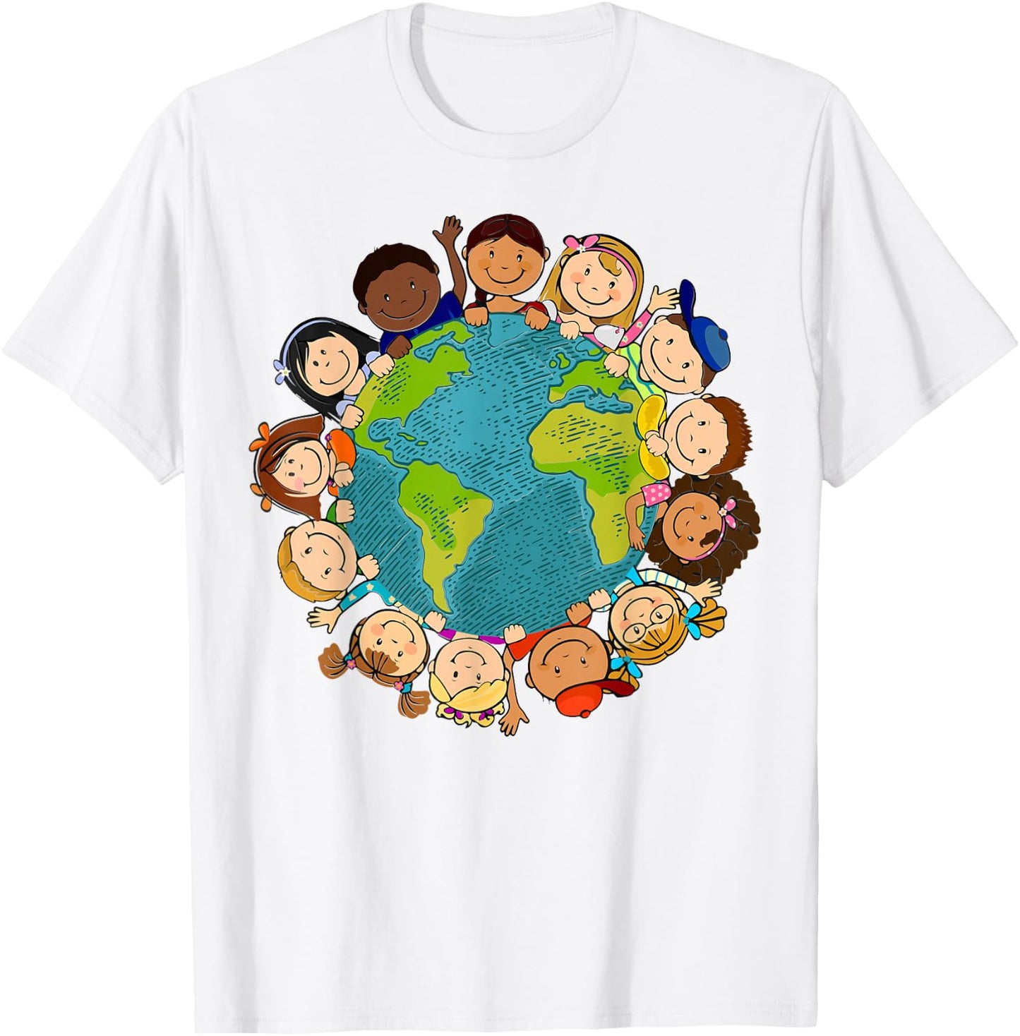 Earth Day Kids Toddler Teacher Cute Earth T-Shirt - T-Shirt | White