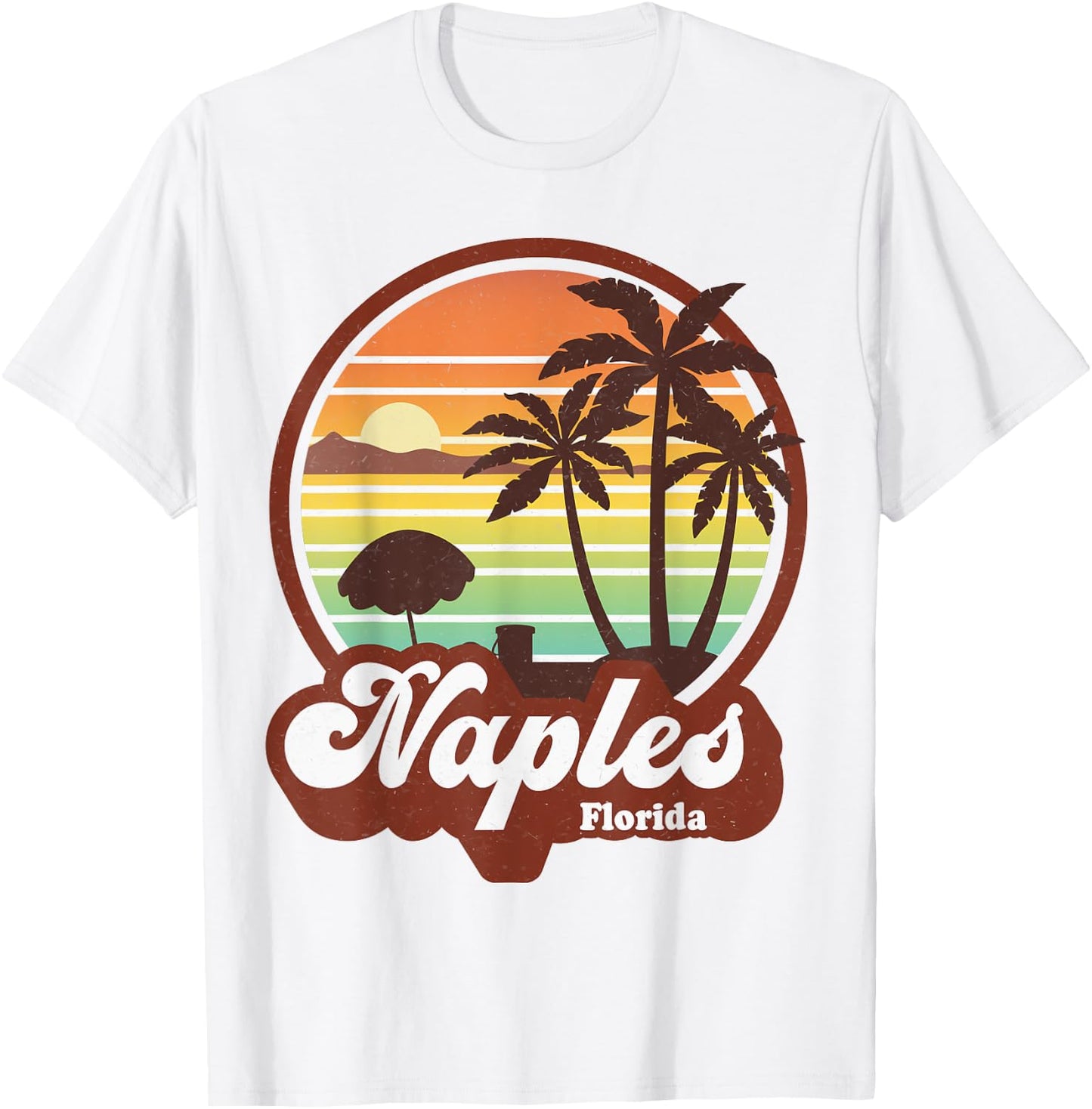 Vintage Naples Florida FL Retro 70s Summer Beach Souvenir Men Women Kids T-Shirt - T-Shirt | White