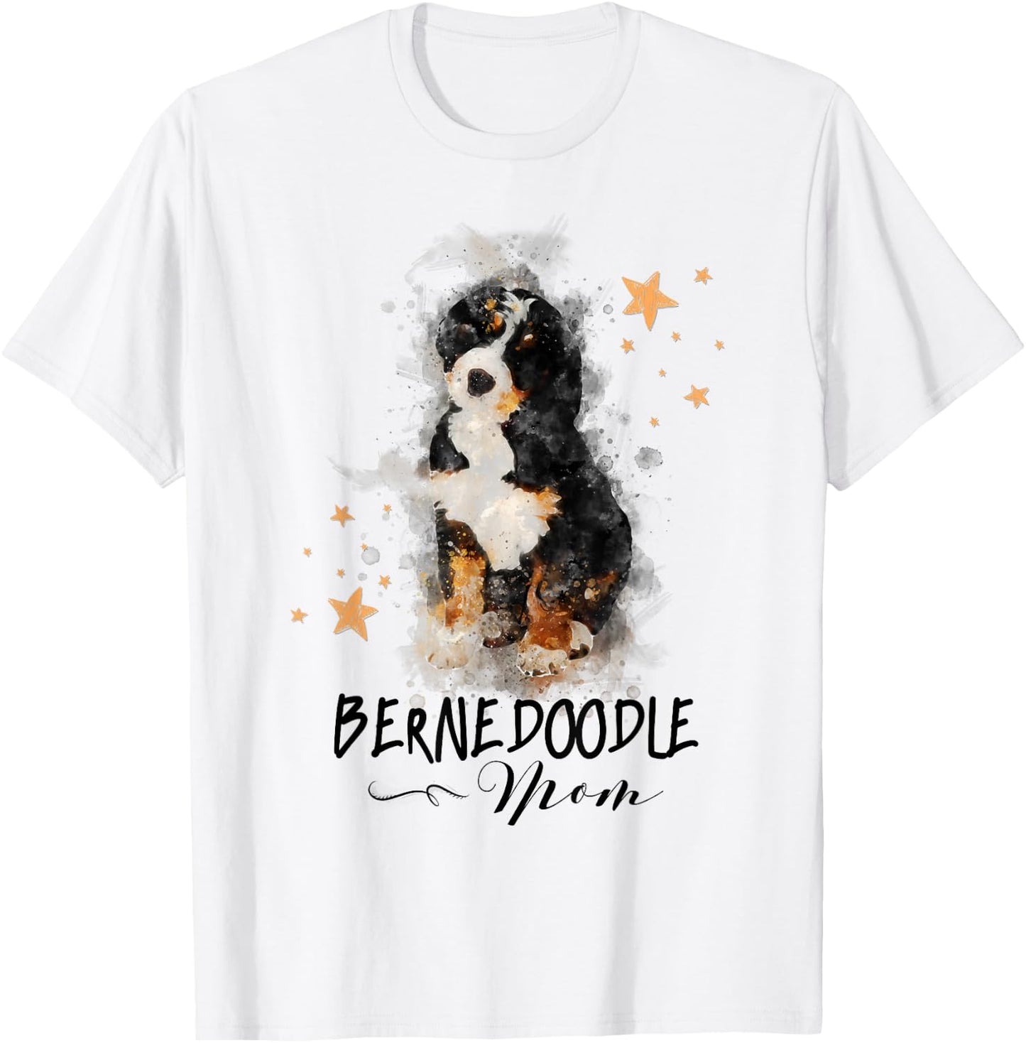 Watercolor Bernedoodle Mom Doodle Lover Gift T-Shirt - T-Shirt | White