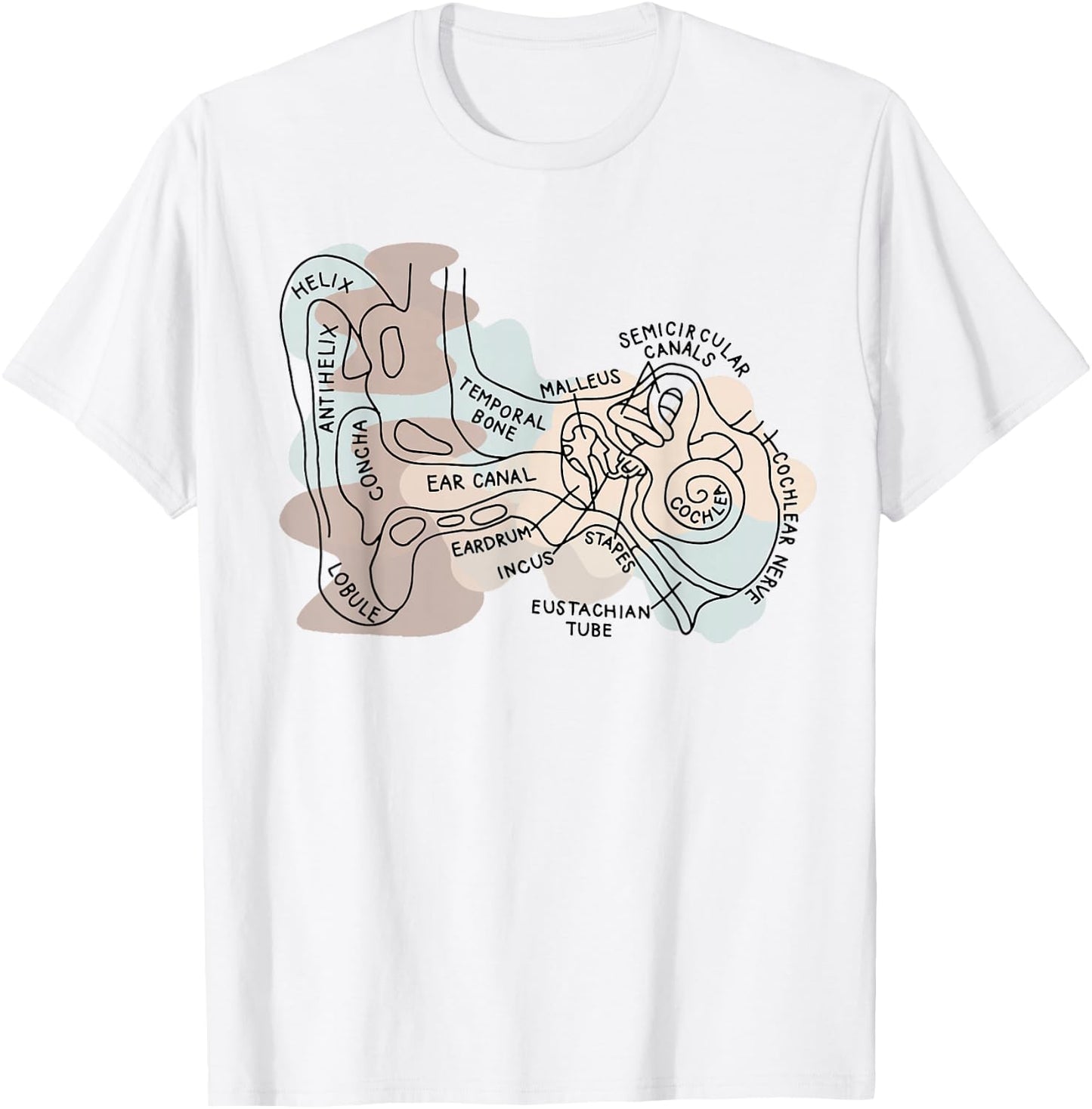 Audiology Audiologist Vestibular Therapist Inner Ear Anatomy T-Shirt - T-Shirt | White
