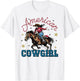 American Cowgirl July 4th Of July USA Coquette Patriotic T-Shirt - T-Shirt | White