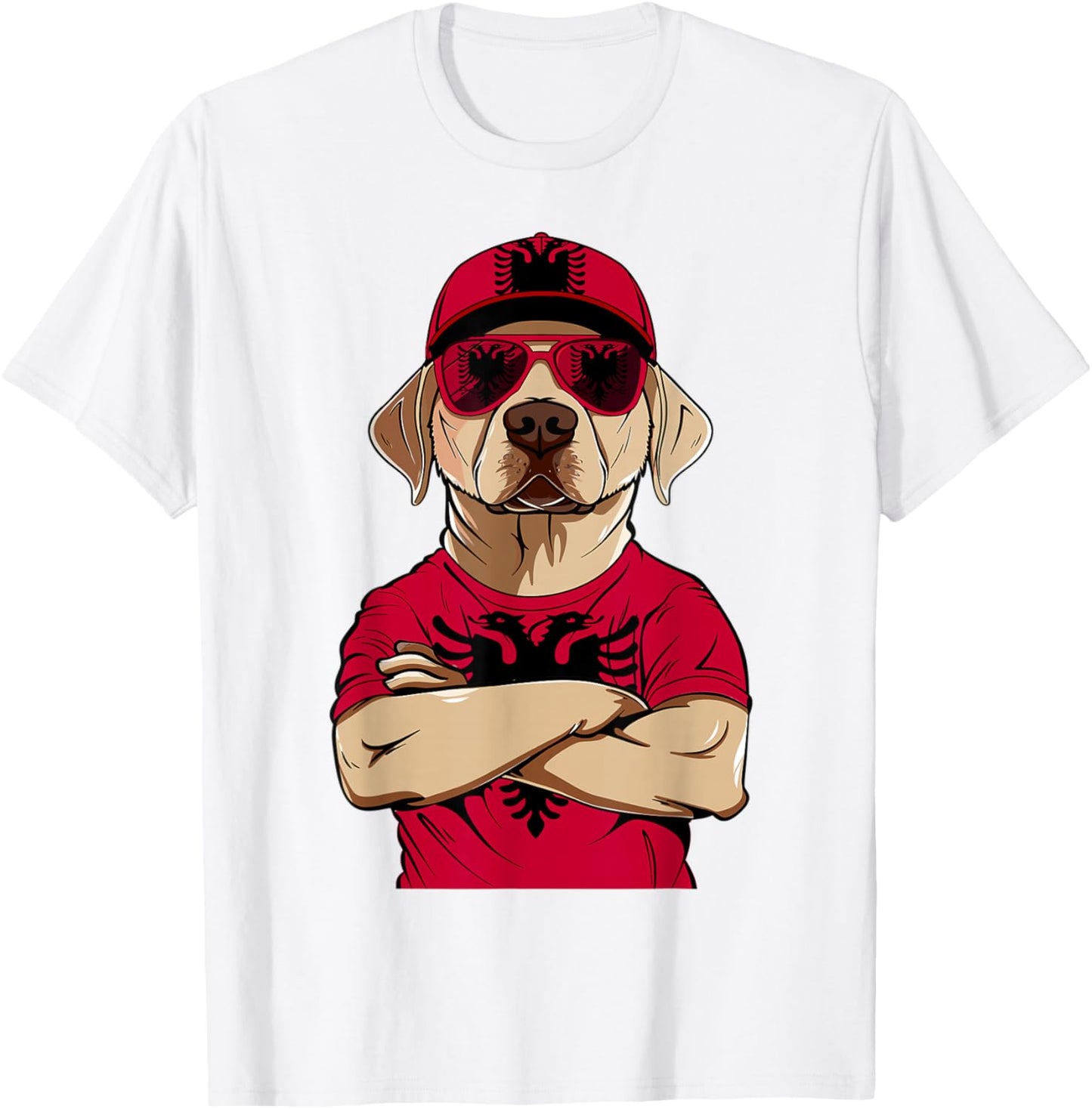 Albanian Flag Dog Mom Souvenirs Products Dogs Albania T-Shirt - T-Shirt | White