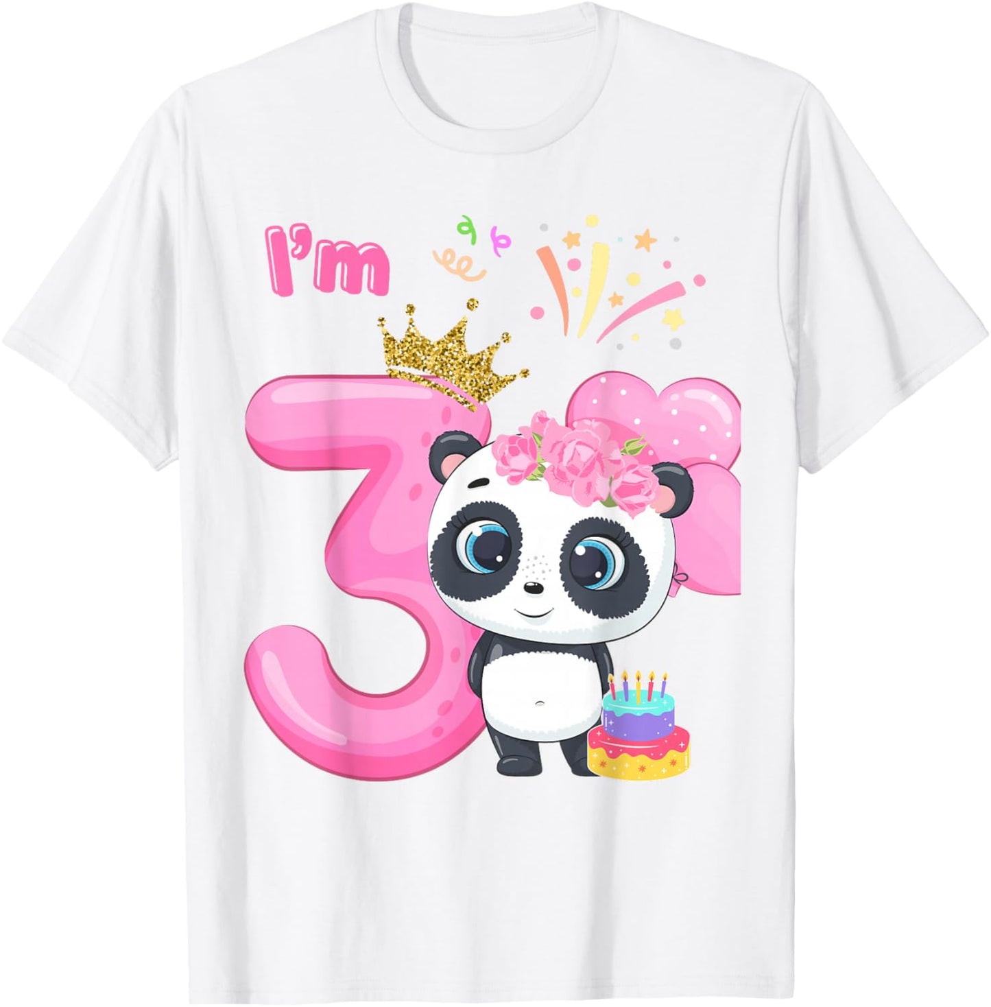 Adorable Panda 3rd Birthday for Boy /Girl /Toddler Family T-Shirt - T-Shirt | White