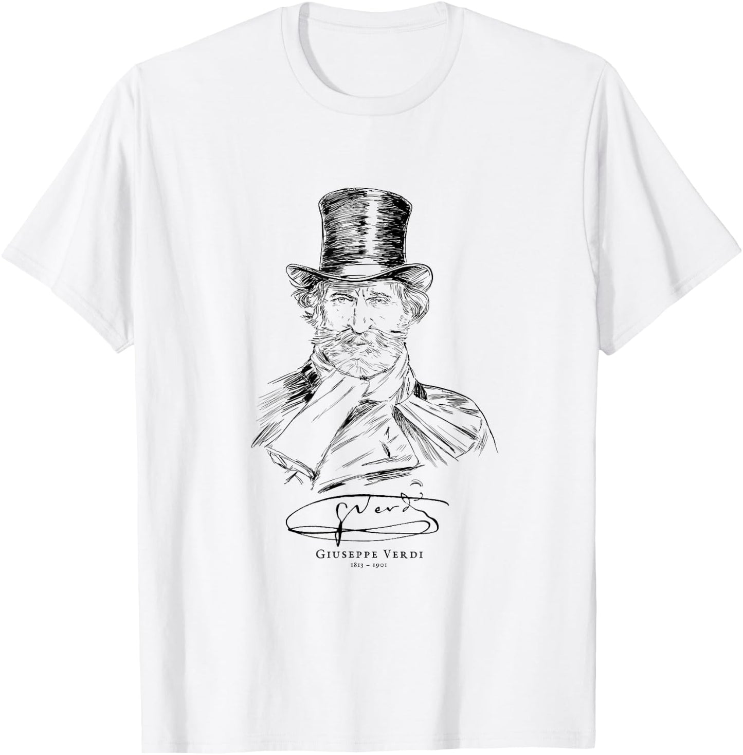 Giuseppe Verdi-Italian-Classical Music-Opera T-Shirt - T-Shirt | White