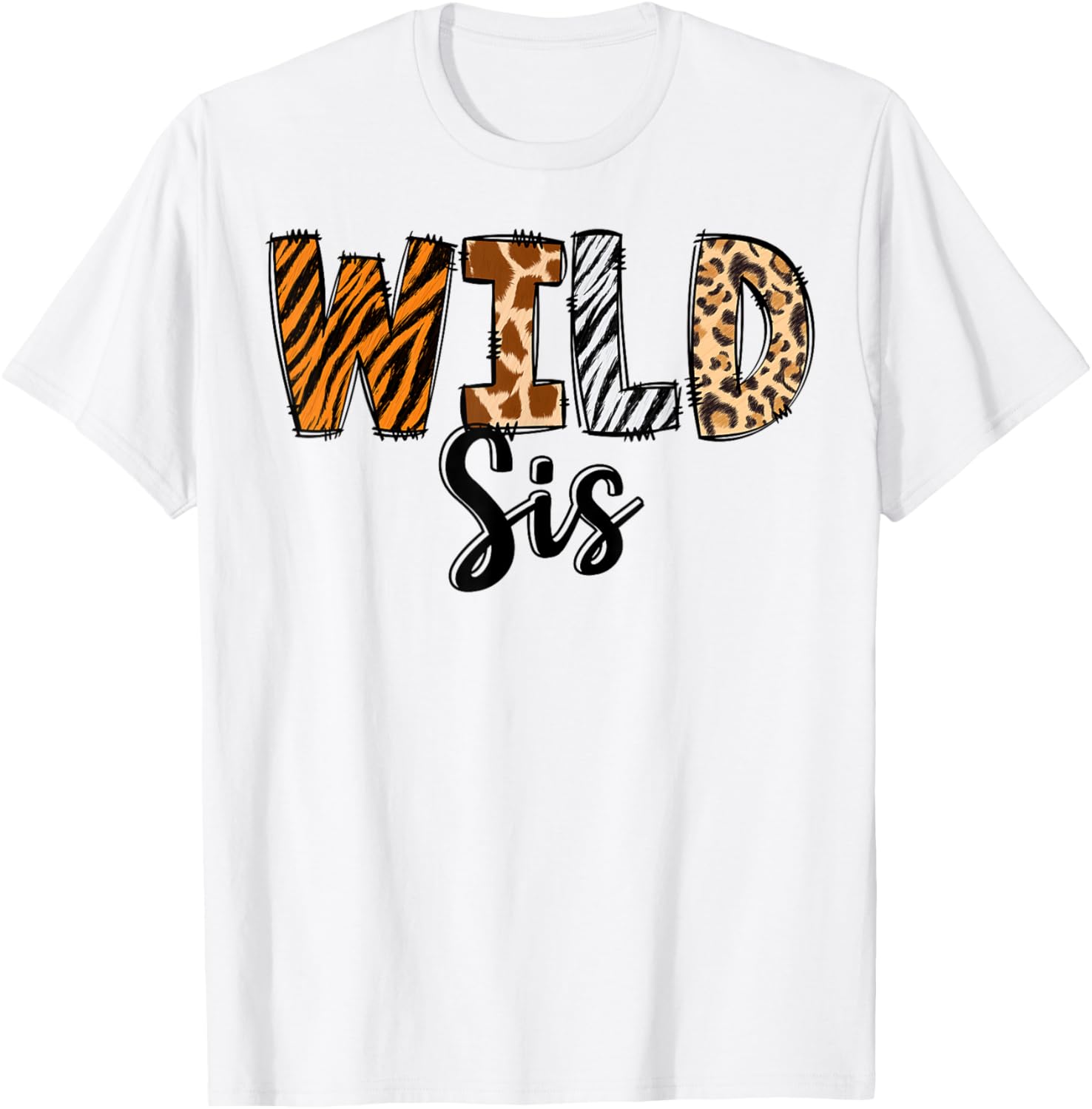Wild Sis Zoo Born Two Be Wild B-day Safari Jungle Animal T-Shirt - T-Shirt | White