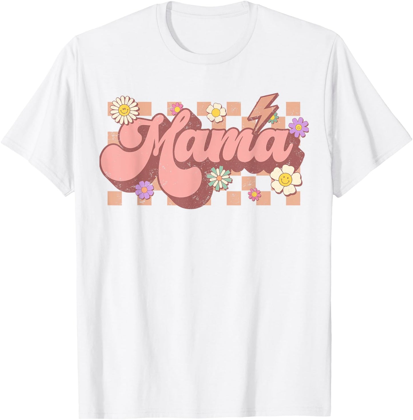 Mama And Mini , Matching Groovy Mommy and Me, Retro Mama T-Shirt - T-Shirt | White