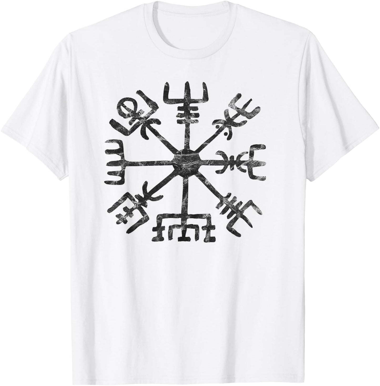 Vegvisir Viking Compass Rune Protection Symbol Celtic Nordic T-Shirt - T-Shirt | White