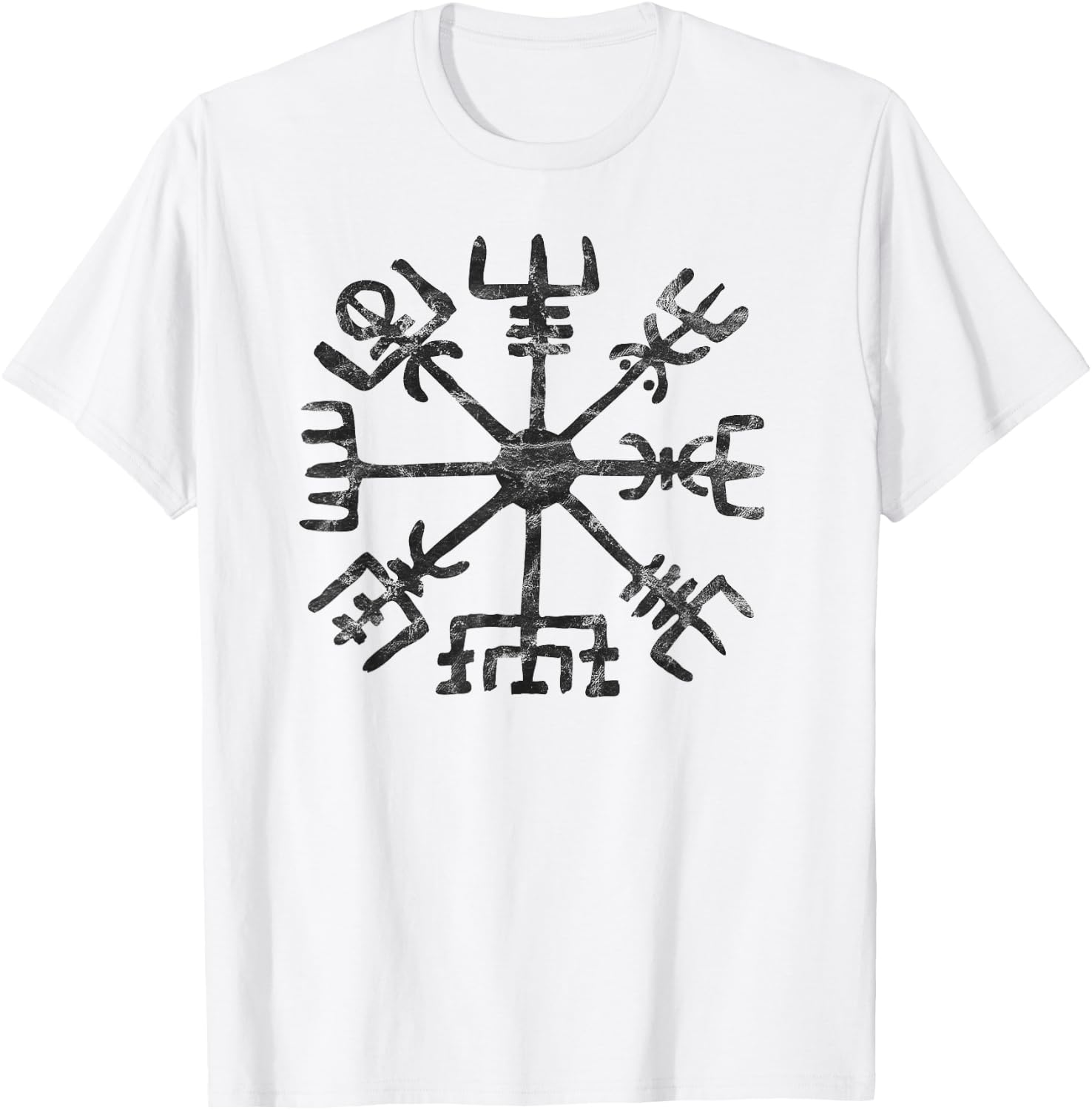 Vegvisir Viking Compass Rune Protection Symbol Celtic Nordic T-Shirt - T-Shirt | White