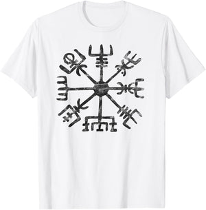 Vegvisir Viking Compass Rune Protection Symbol Celtic Nordic T-Shirt - T-Shirt | White