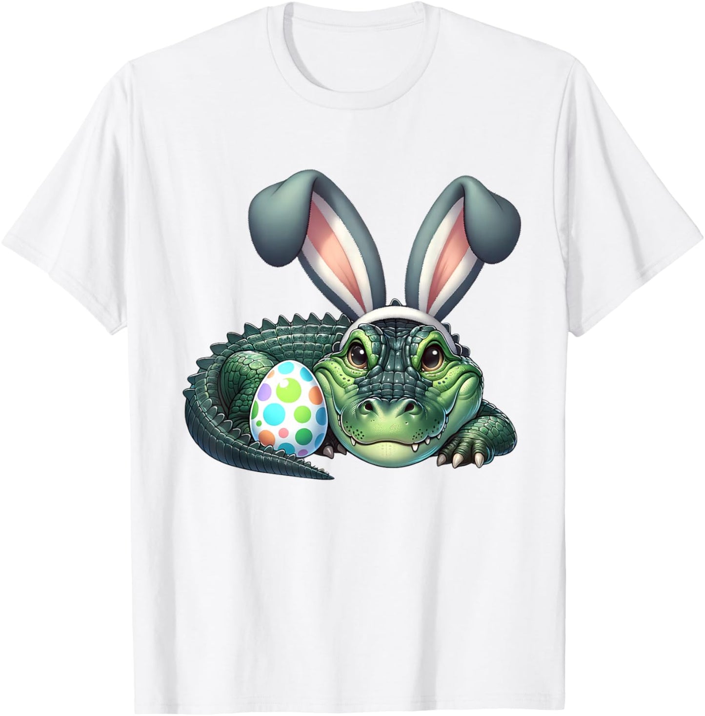 Funny Easter Alligators Lovers Egg Eggs Bunny Rabbit Outfit T-Shirt - T-Shirt | White