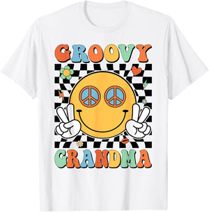 Groovy Grandma Matching Family 70s 80s Retro Hippie Costume T-Shirt - T-Shirt | White