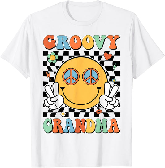 Groovy Grandma Matching Family 70s 80s Retro Hippie Costume T-Shirt - T-Shirt | White