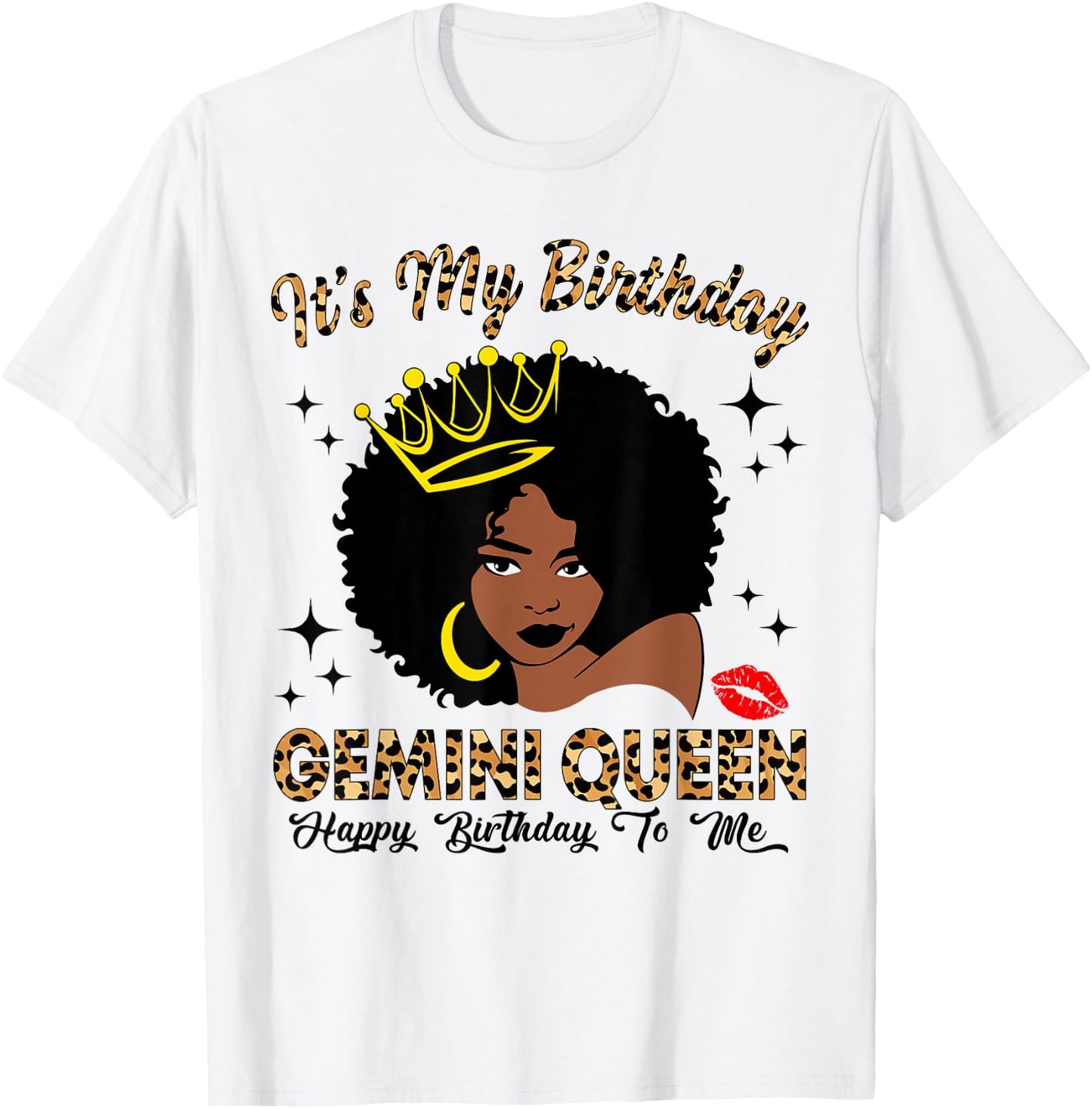 It's My Birthday Gemini Queen African American Women T-Shirt - T-Shirt | White