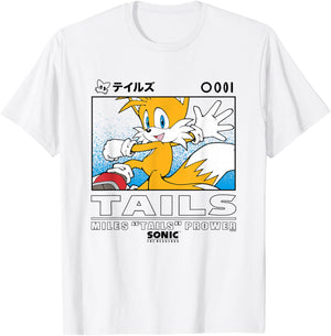 Sonic The Hedgehog Miles Tails Prower Kanji Portrait T-Shirt - T-Shirt | White