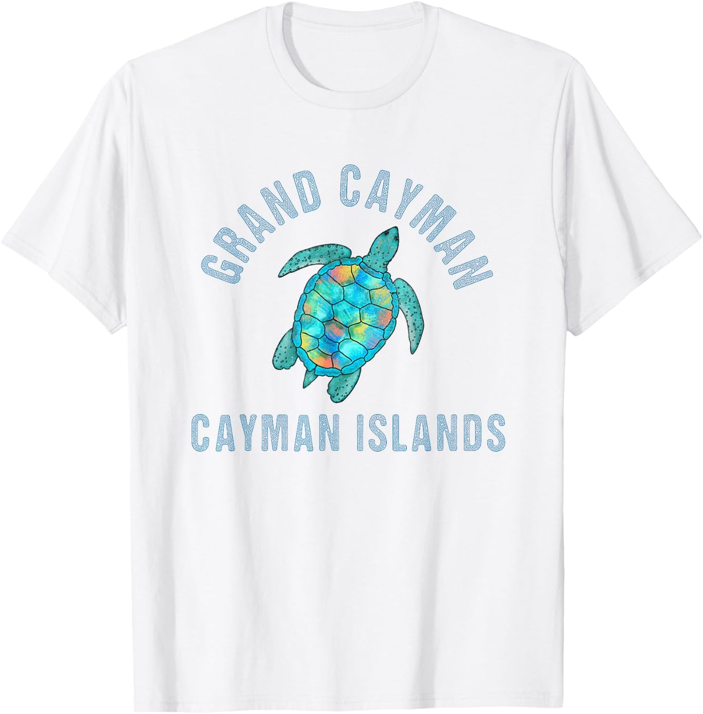 Grand Cayman Beach Design / Sea Turtle Illustration Gift T-Shirt - T-Shirt | White