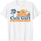 Cali Girl California Beach Summer Vacation Vintage 70s Retro T-Shirt - T-Shirt | White
