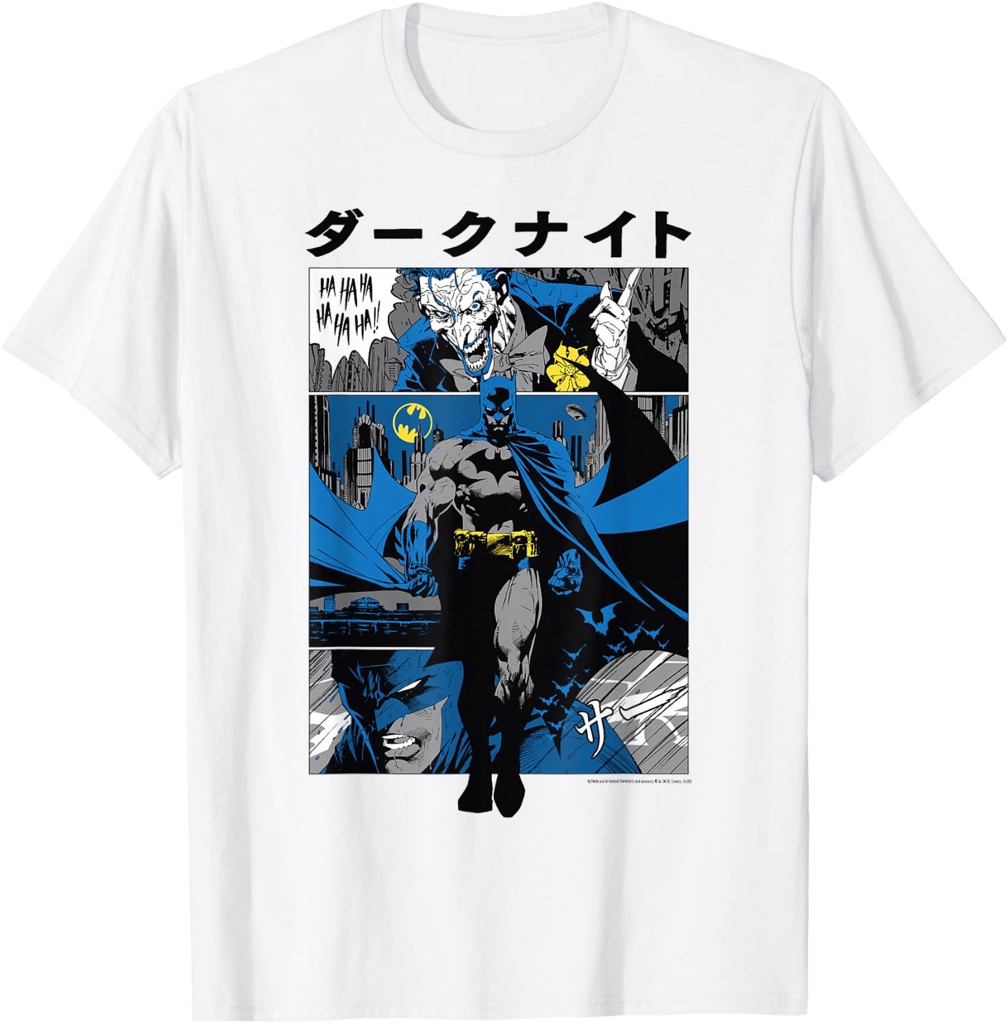 DC Comics Batman Kanji Comic Panels T-Shirt - T-Shirt | White