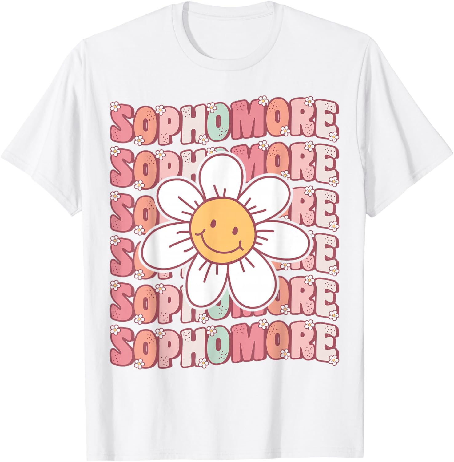 Groovy Sophomore Cute 10th Grade First Day of High School T-Shirt - T-Shirt | White