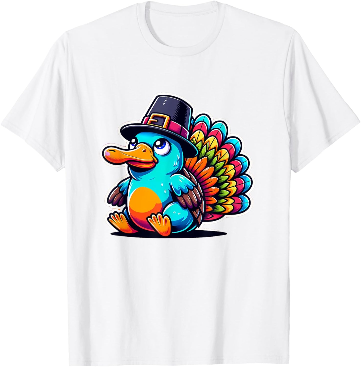 Humor Thanksgiving Turkey Platypus T-Shirt - T-Shirt | White