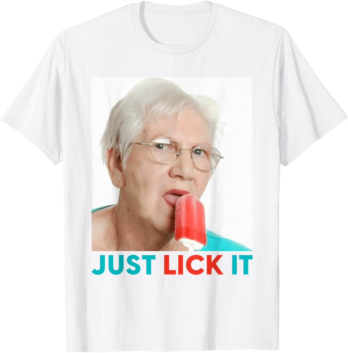 Grandma Just Lick It. Grandma Licks Ice Cream Meme Ice Lovers Summer T-Shirt - T-Shirt | White