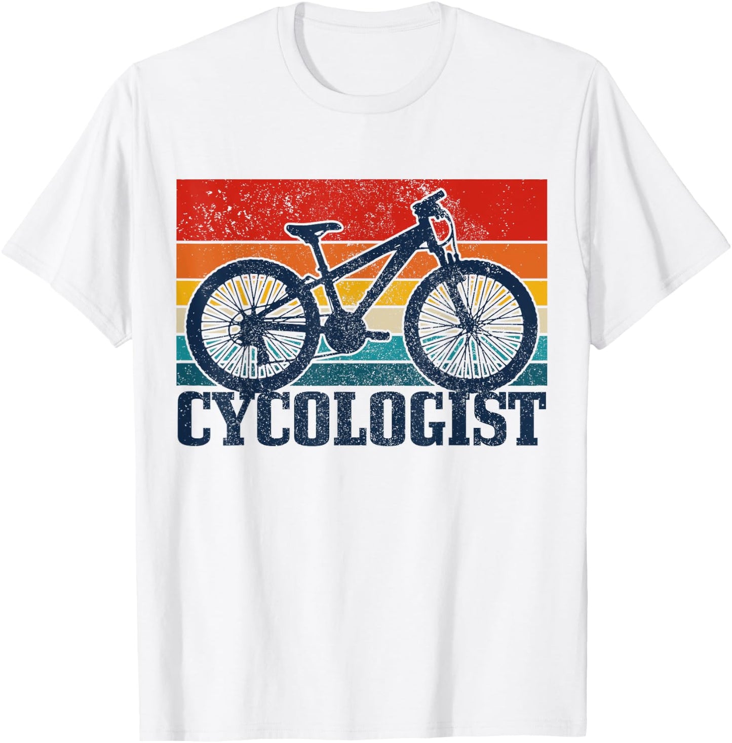 Vintage Cycologist Mountain Bike MTB Cycling Funny Gift T-Shirt - T-Shirt | White