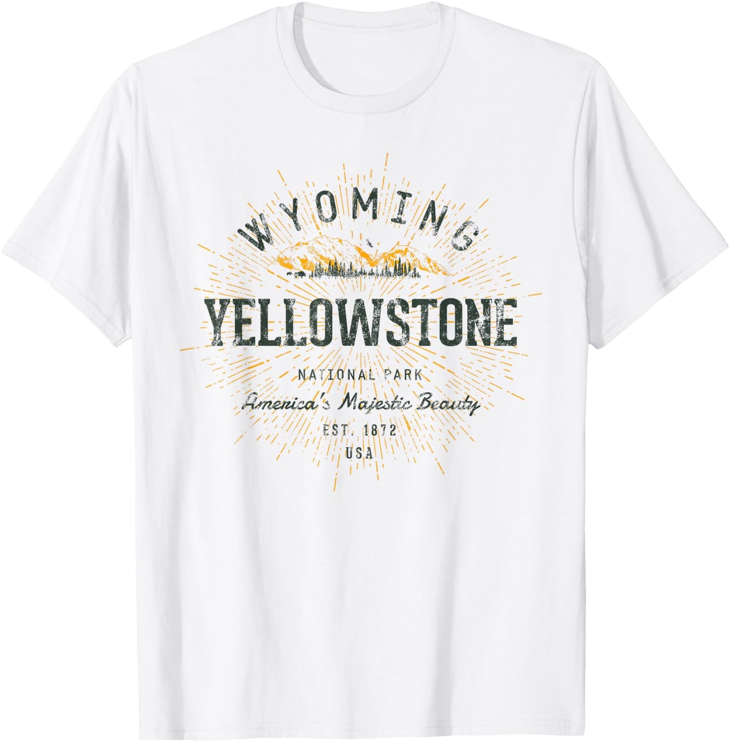 Retro Style Vintage Yellowstone National Park T-Shirt - T-Shirt | White
