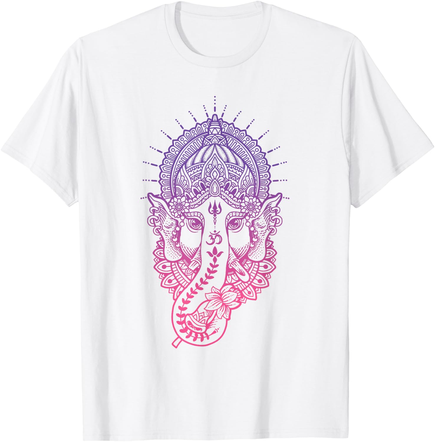 Ganesh Symbol Yoga Hindu Elephant Men Women Meditation T-Shirt - T-Shirt | White