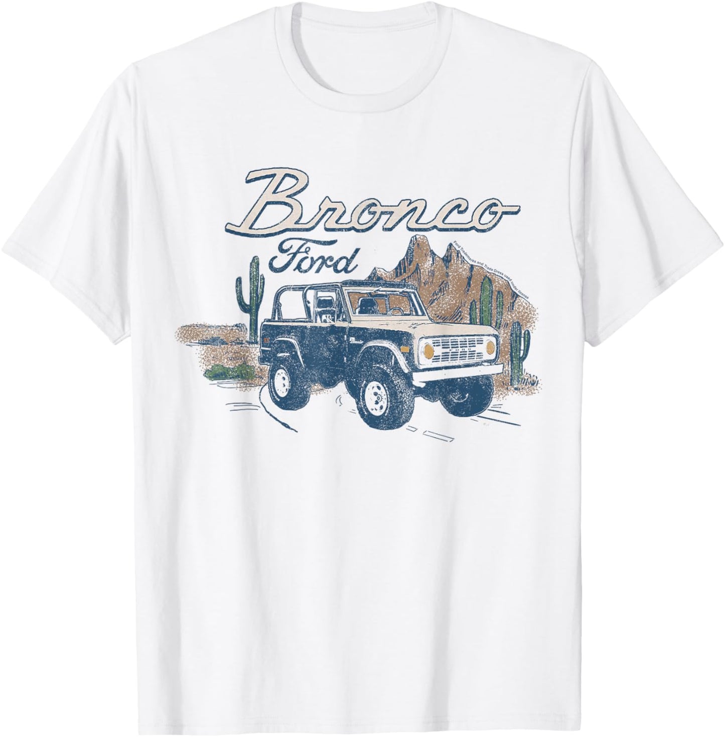 Ford - Bronco SUV Outdoor Desert Landscape T-Shirt - T-Shirt | White