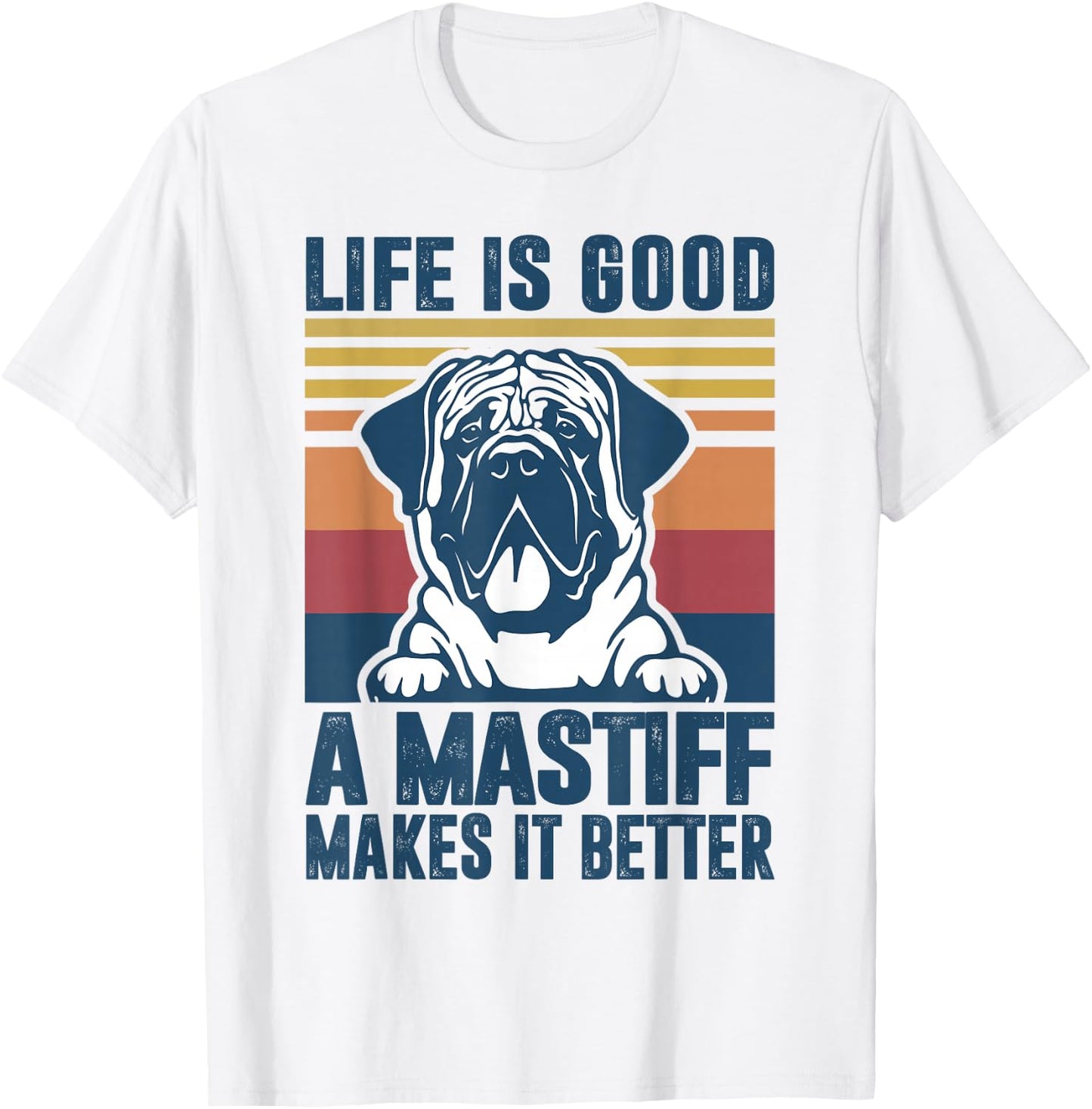 English Mastiff Gifts Men Mastiff Dog Dad Dog Mom T-Shirt - T-Shirt | White
