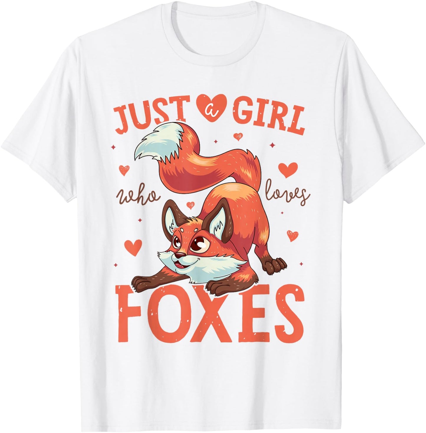 Just a Girl Who Loves Foxes Art Cute Fox Women T-Shirt - T-Shirt | White
