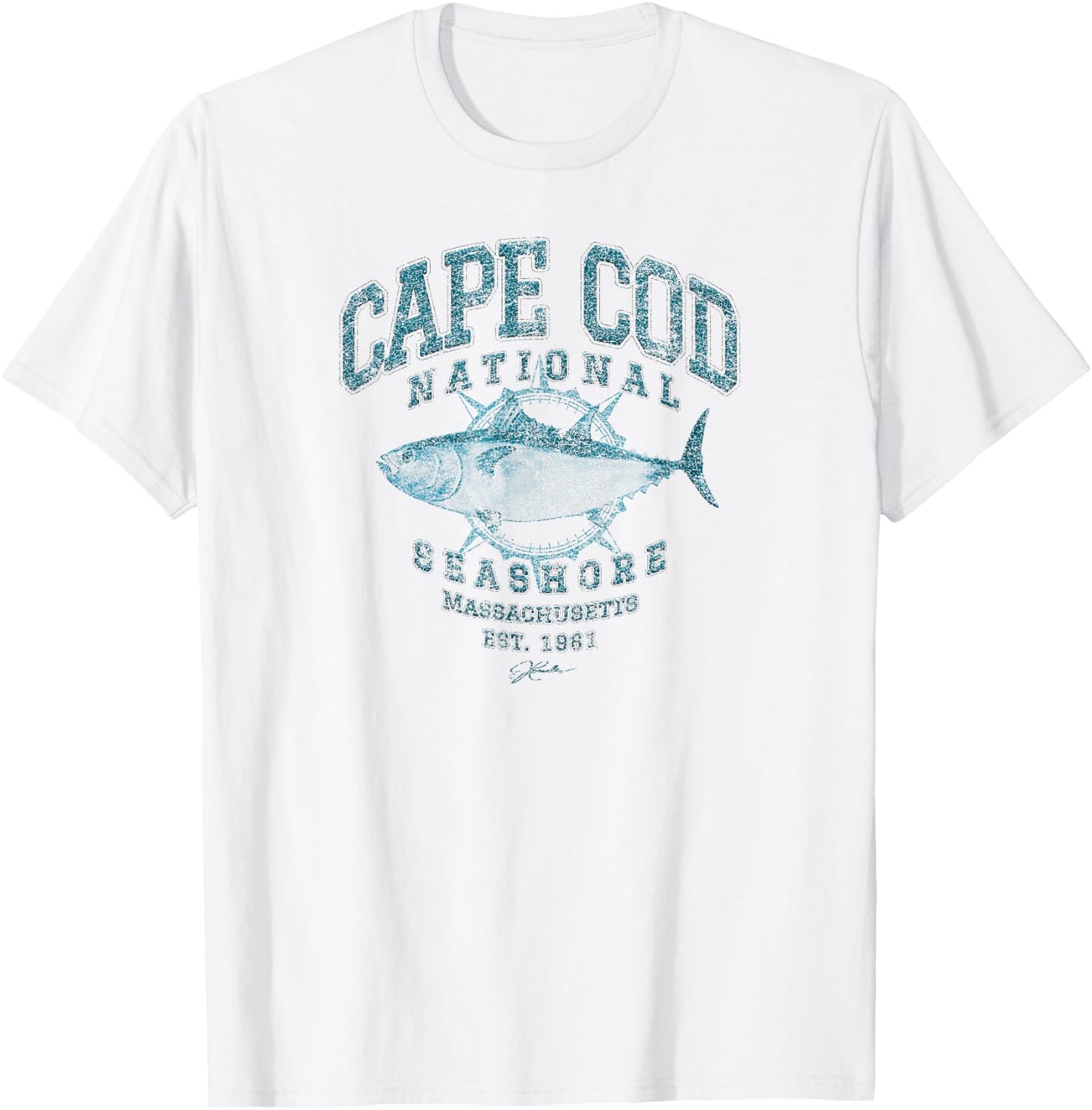 JCombs: Cape Cod National Seashore, MA, Bluefin Tuna T-Shirt - T-Shirt | White