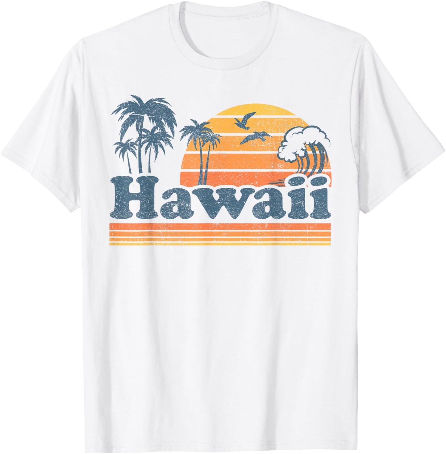 Vintage Hawaii Beach Summer Surfing Hawaiian Surf Retro T-Shirt - T-Shirt | White