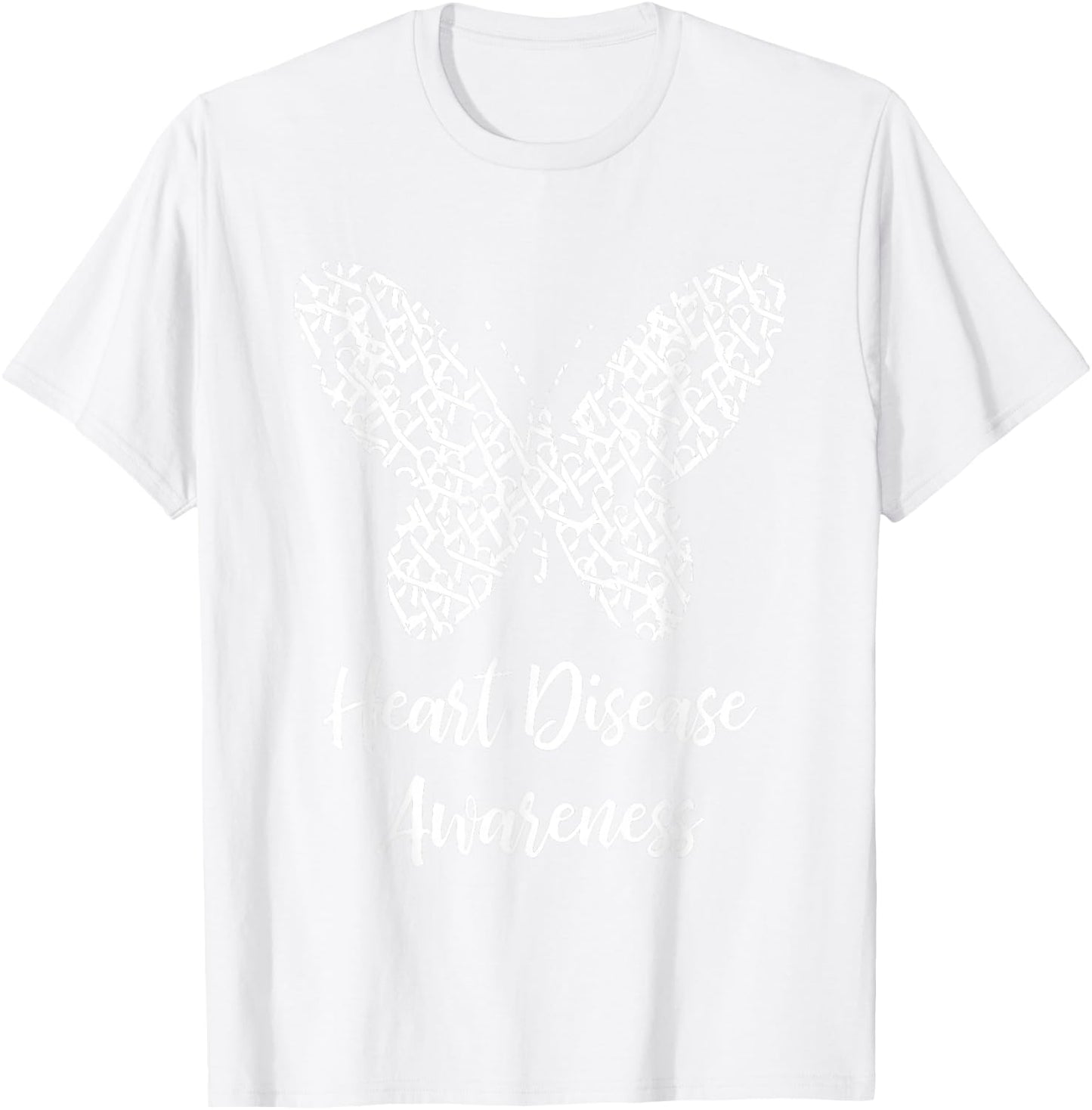 Heart Disease Awareness Butterfly Gift February Wear Red T-Shirt - T-Shirt | White