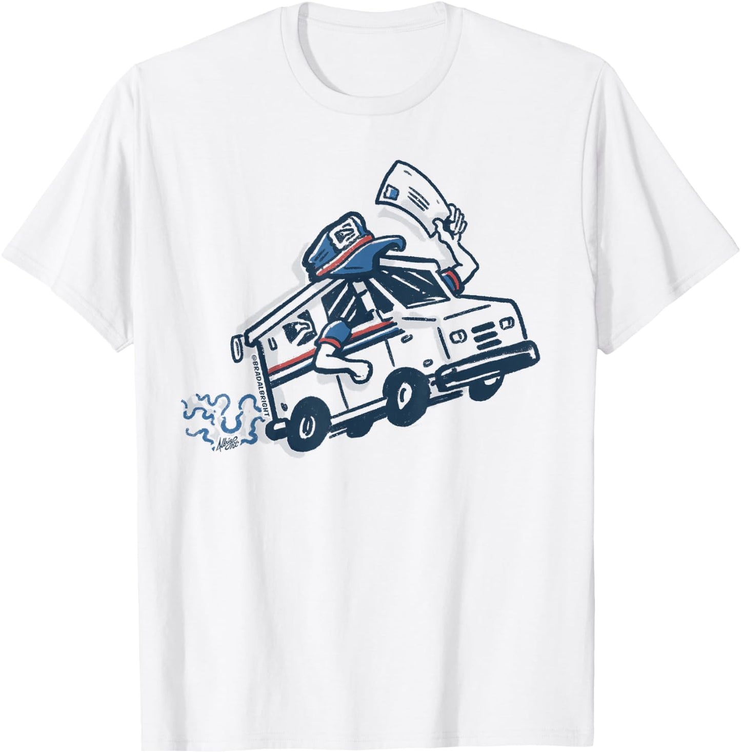 Postal Service Mailman Truck T-Shirt - T-Shirt | White