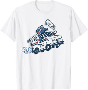 Postal Service Mailman Truck T-Shirt - T-Shirt | White